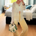 Woven Upcycled-Leather Basket Bag in Beige & Green