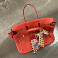 Contrast Stitch Togo Birkin Retourne 35 in Red with Silver Hardware