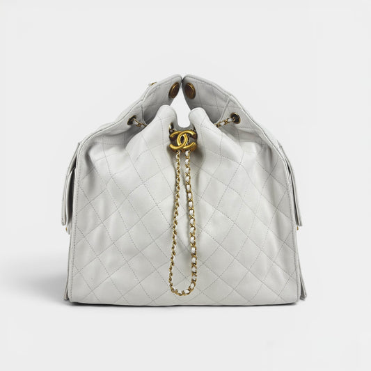 Medium 25 Hobo Bag in White Caviar [ReSale]