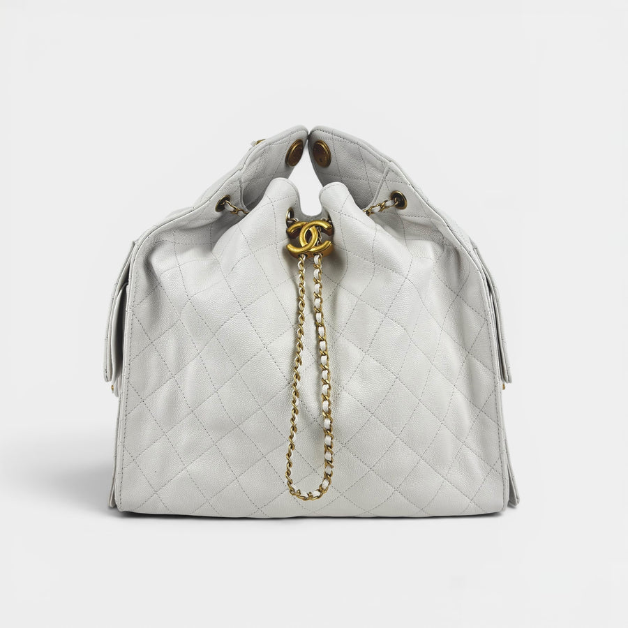 Medium 25 Hobo Bag in White Caviar [ReSale]