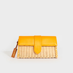 JACQUEMUS Le Bambino Long Osier Shoulder Bag in Yellow