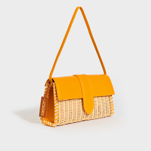 JACQUEMUS Le Bambino Long Osier Shoulder Bag in Yellow