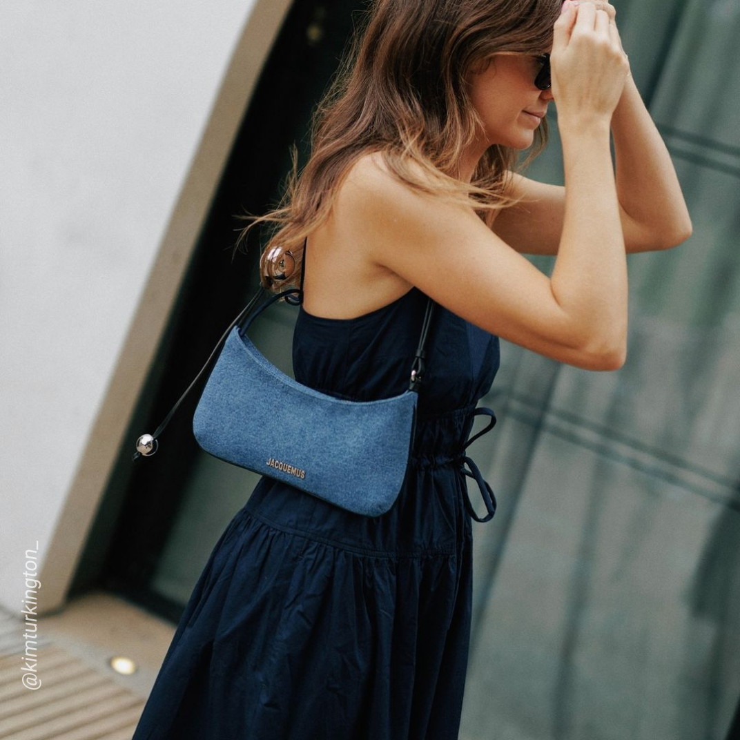 JACQUEMUS Le Bisou Perle Shoulder Bag in Denim | COCOON JACQUEMUS Le Bisou Perle Shoulder Bag in Denim | COCOON