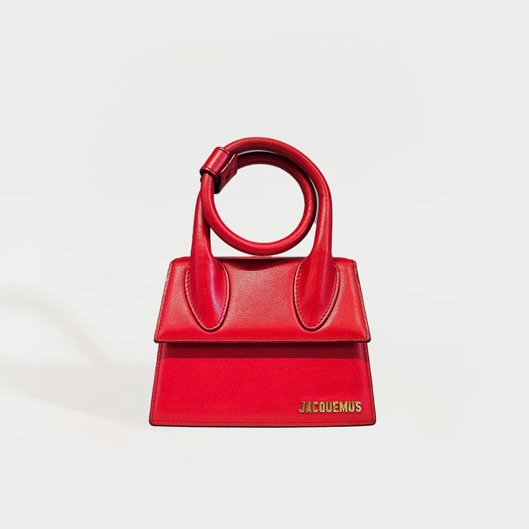 JACQUEMUS Le Chiquito Noeud Leather Shoulder Bag in Red [ReSale]