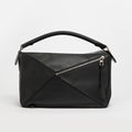 Large Puzzle Bag in Black Smooth Leather