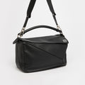 Large Puzzle Bag in Black Smooth Leather