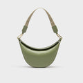 Small Luna Shoulder Bag in Green Leather