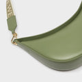 Small Luna Shoulder Bag in Green Leather