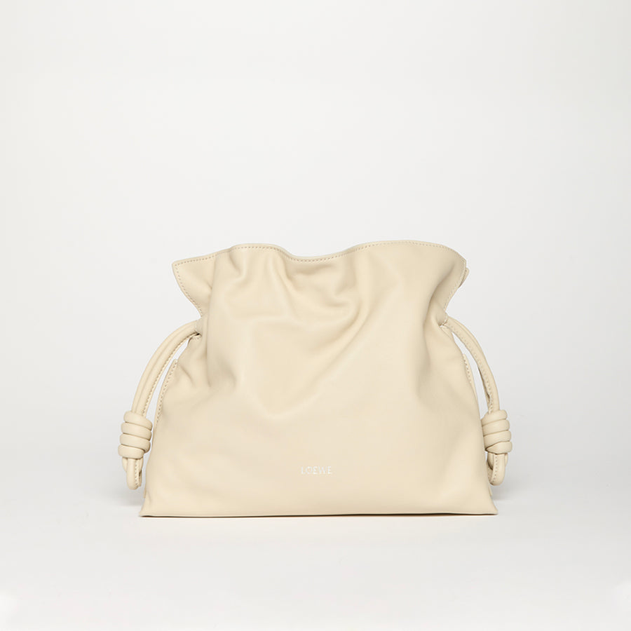 Medium Flamenco Clutch Bag in Sea Salt