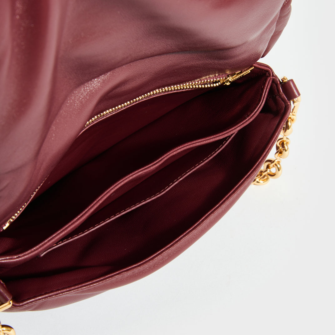 Small Puffer Goya Bag in Burgundy