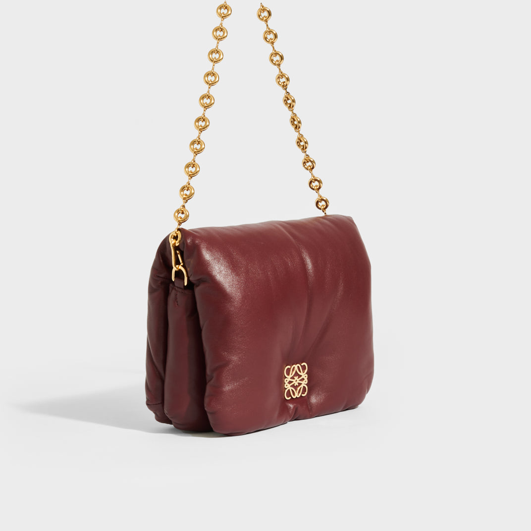 Small Puffer Goya Bag in Burgundy