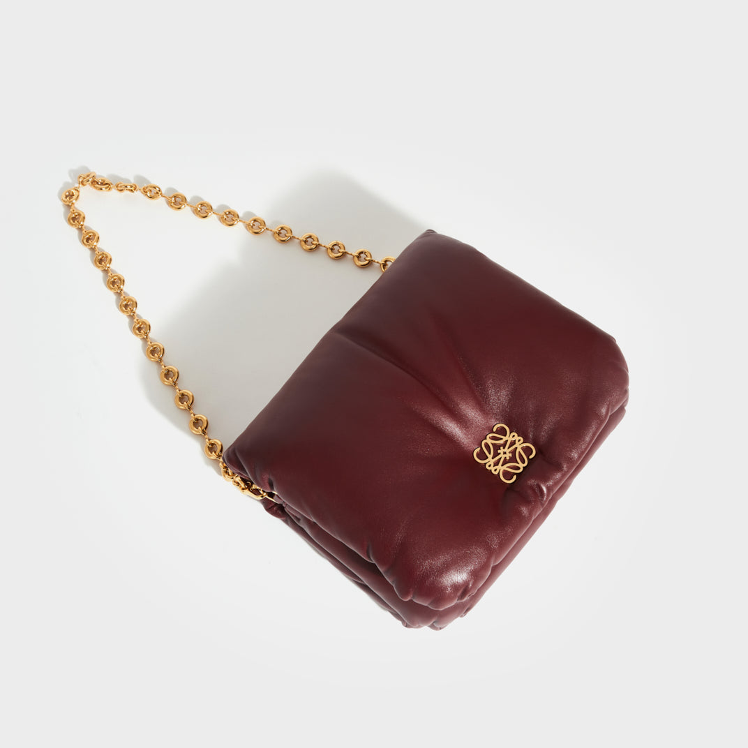 Small Puffer Goya Bag in Burgundy