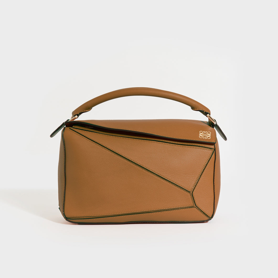 LOEWE Medium Puzzle Smooth Leather Bag in Light Tan