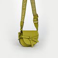 Gate Mini Crossbody Bag in Lime Green Leather