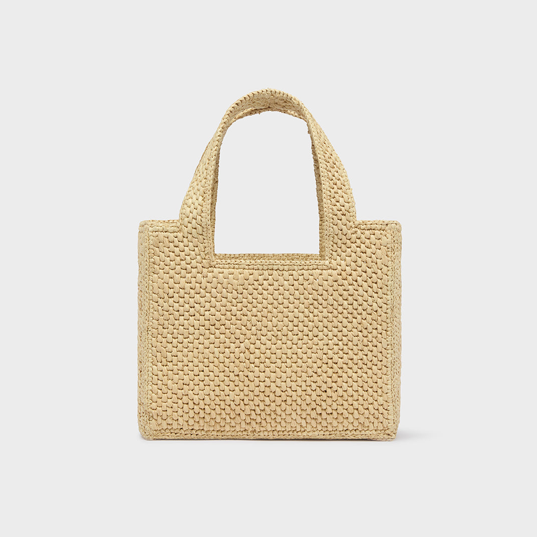 X Paula's Ibiza Mini Raffia Tote in Natural