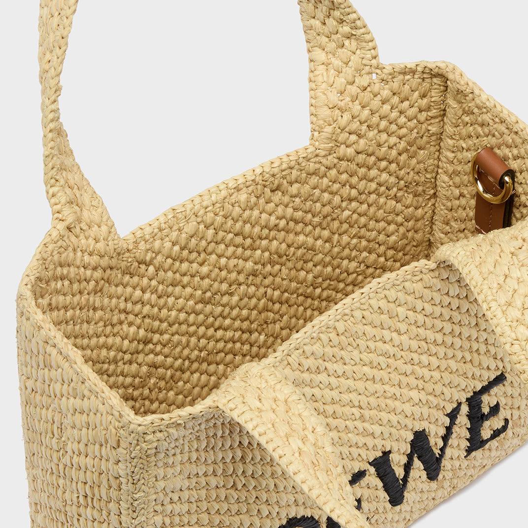 X Paula's Ibiza Mini Raffia Tote in Natural