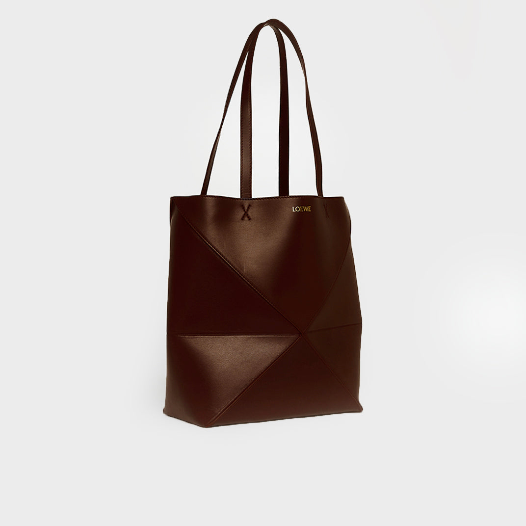 Puzzle Fold Tote in Dark Burgundy