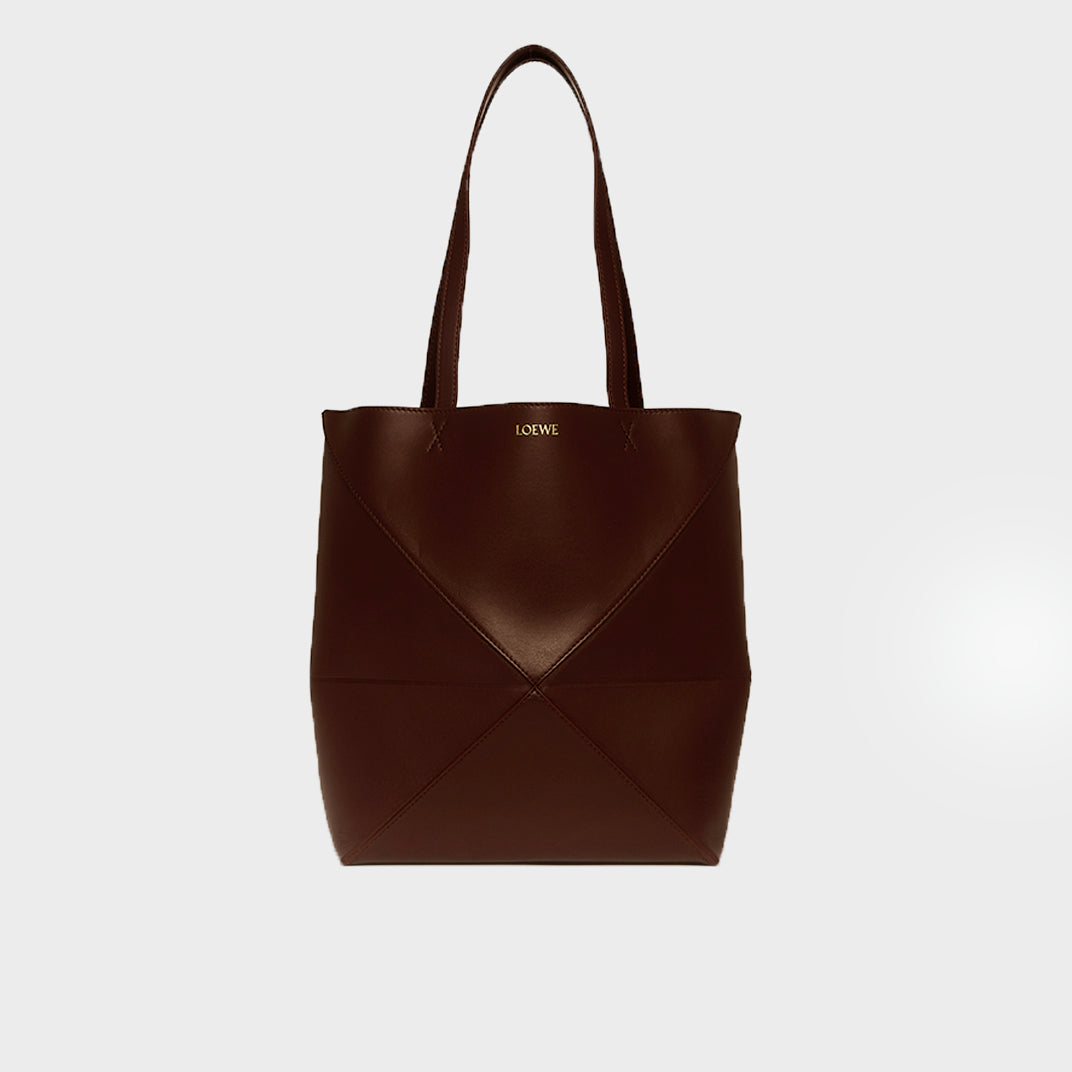 Puzzle Fold Tote in Dark Burgundy