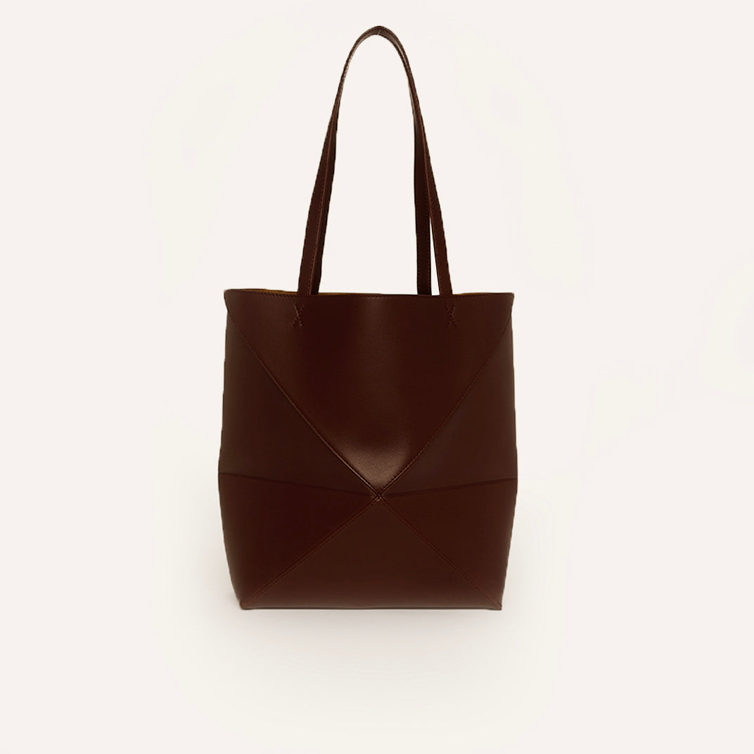 Puzzle Fold Tote in Dark Burgundy