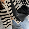 Puzzle Hobo Bag in Black Leather
