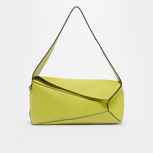 Puzzle Hobo Bag in Lime Yellow Leather
