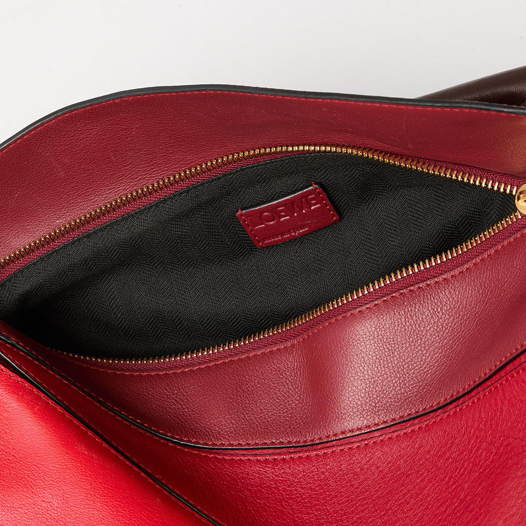 Medium Puzzle Tricolour Bag in Red Leather