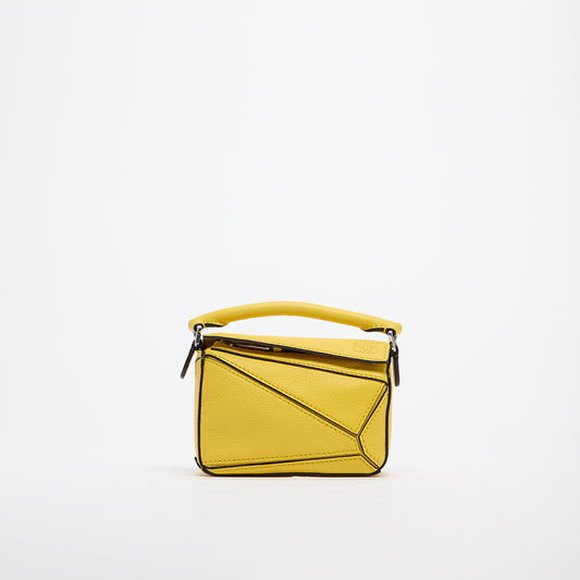 Nano Puzzle Bag in Yellow Leather