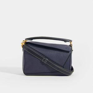 LOEWE Puzzle Small Grained Leather Bag in Navy