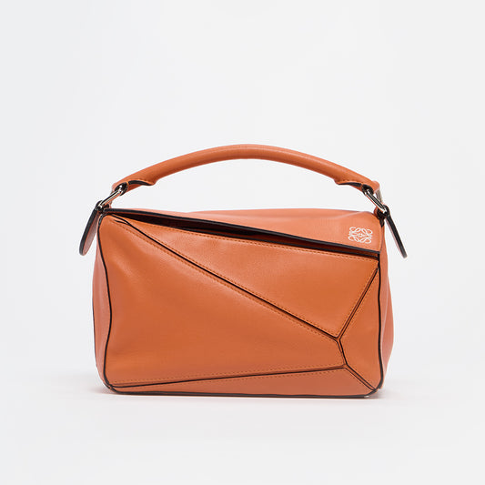 Small Puzzle Bag in Orange Leather