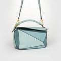 Small Puzzle Tricolour Bag in Light Blue Leather