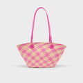 Small Anagram Basket Bag in Fuchsia