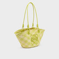 Small Anagram Basket Bag in Lime Green