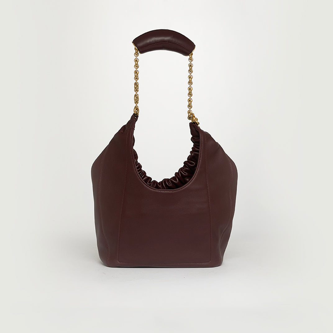 Small Squeeze Bag in Burgundy Nappa Leather