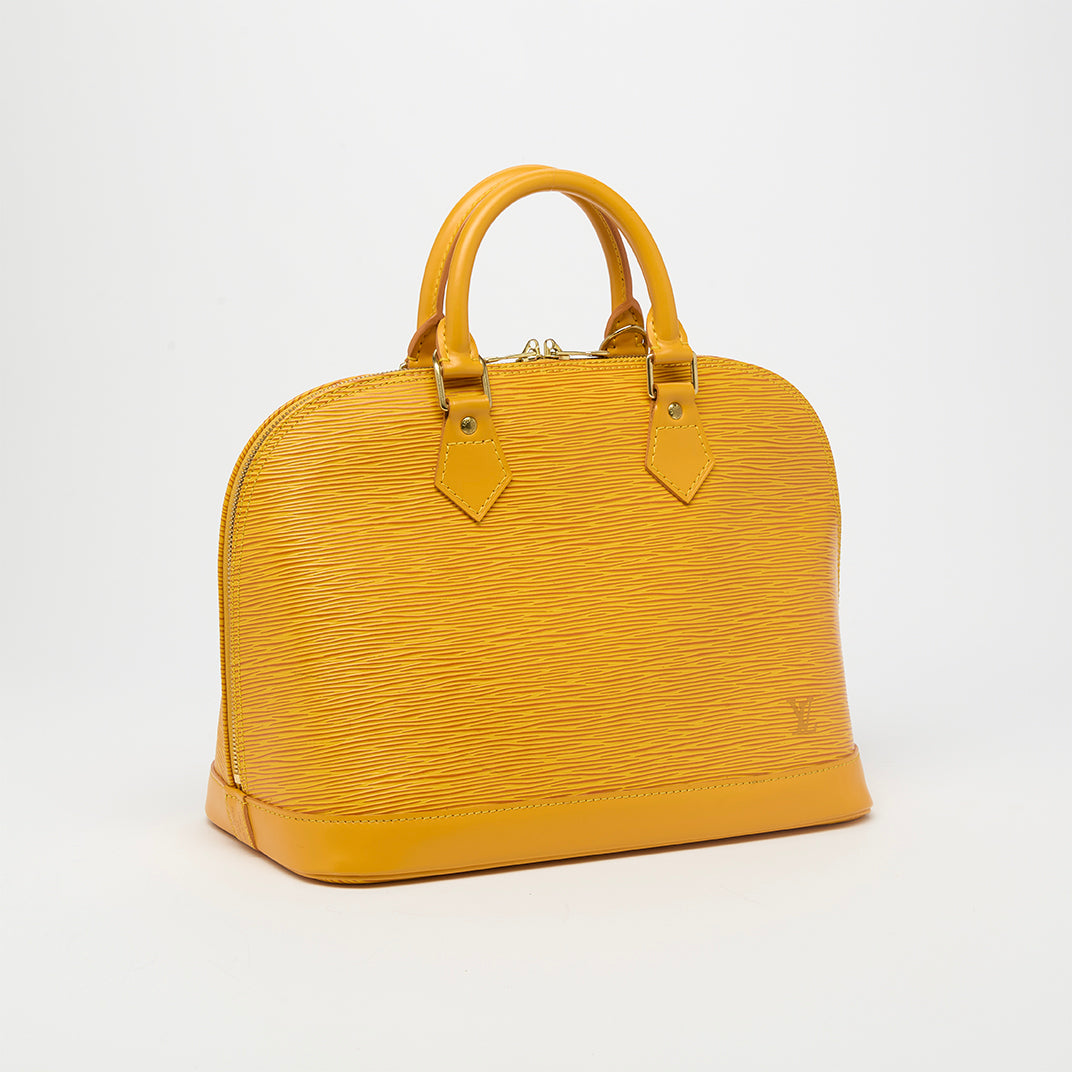 Alma MM Bag in Yellow Epi Leather