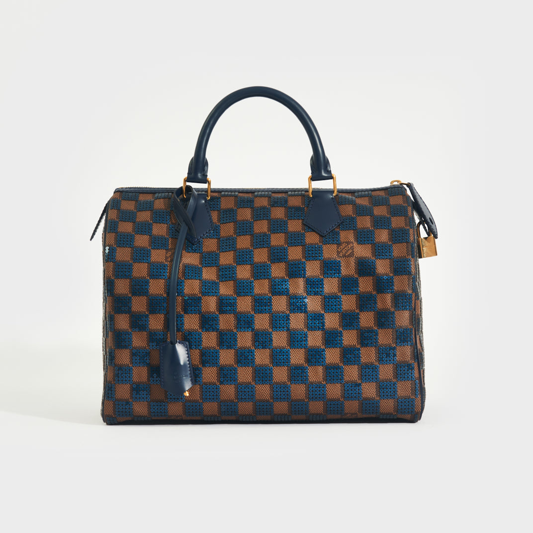 Damier Paillettes Speedy 30 with Navy Sequins