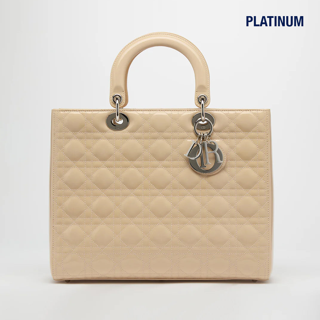 Large Lady Dior in Beige Patent Leather 2012