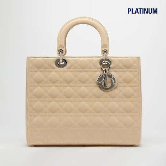 Large Lady Dior in Beige Patent Leather 2012
