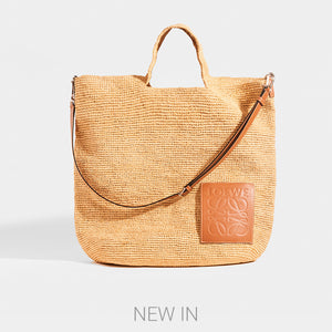 LOEWE Slit Large Raffia Tote in Tan [ReSale]