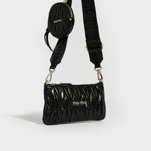 Load image into Gallery viewer, MIU MIU Quilted Matelassé Leather Clutch Bag in Black