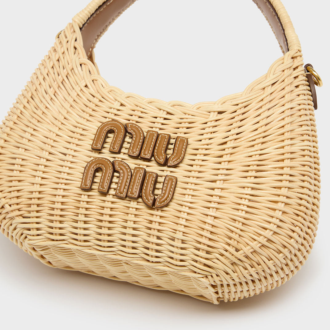 Wander Wicker Hobo Bag in Tan