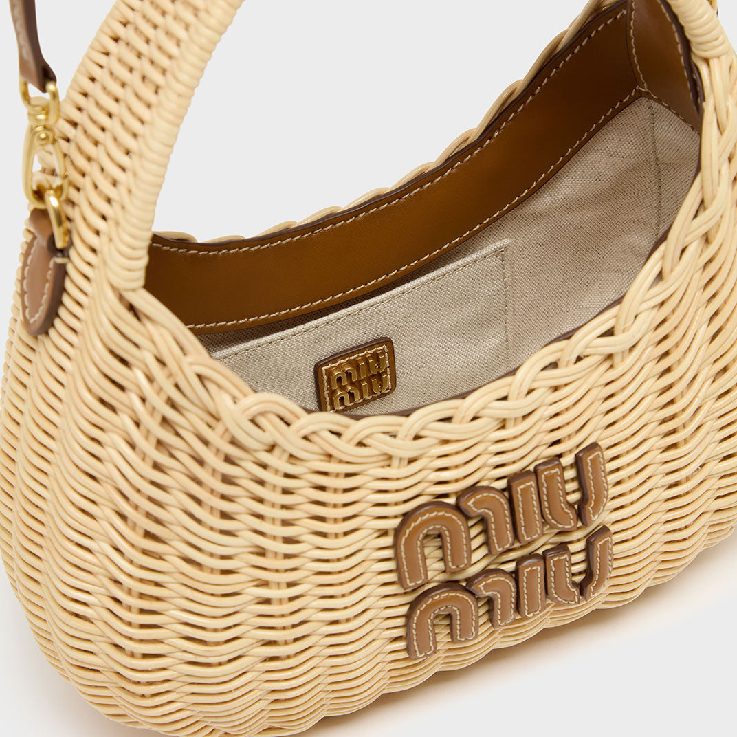 Wander Wicker Hobo Bag in Tan