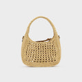 Wander Woven Fabric Hobo Bag in Beige