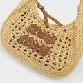Wander Woven Fabric Hobo Bag in Beige