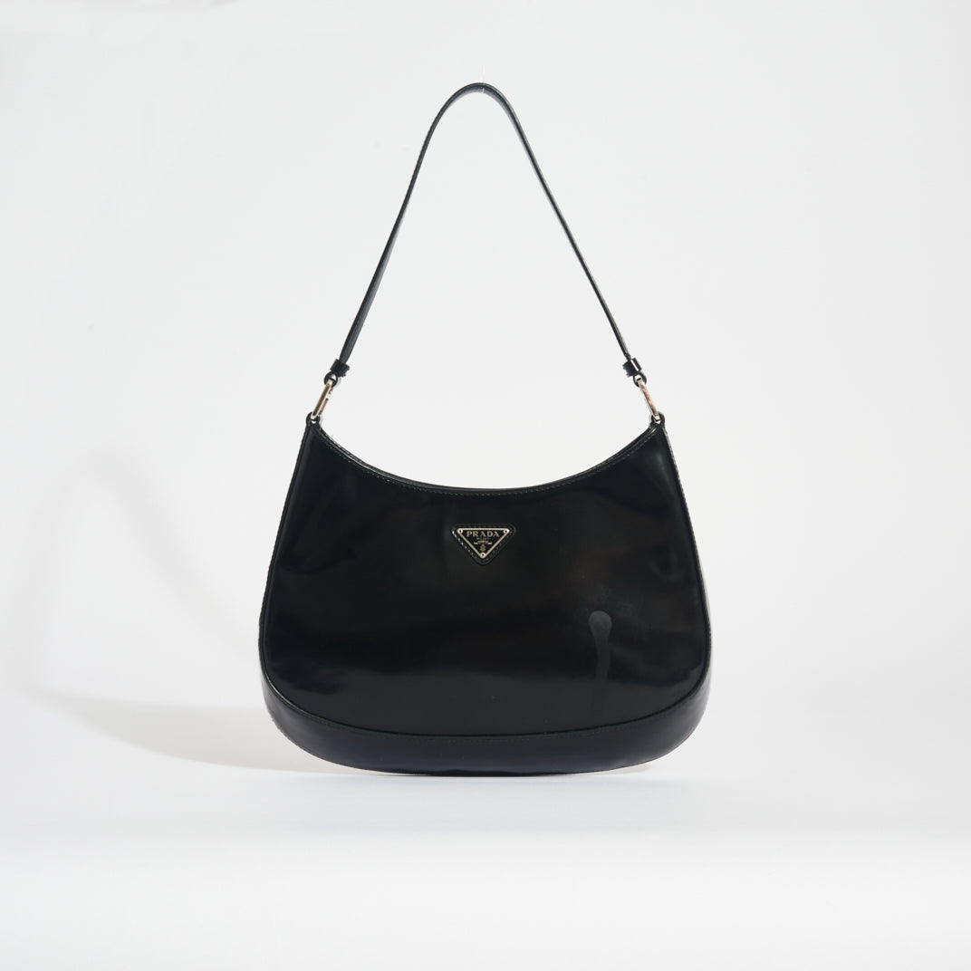 PRADA Cleo Shoulder Bag in Black Brushed Leather [ReSale]