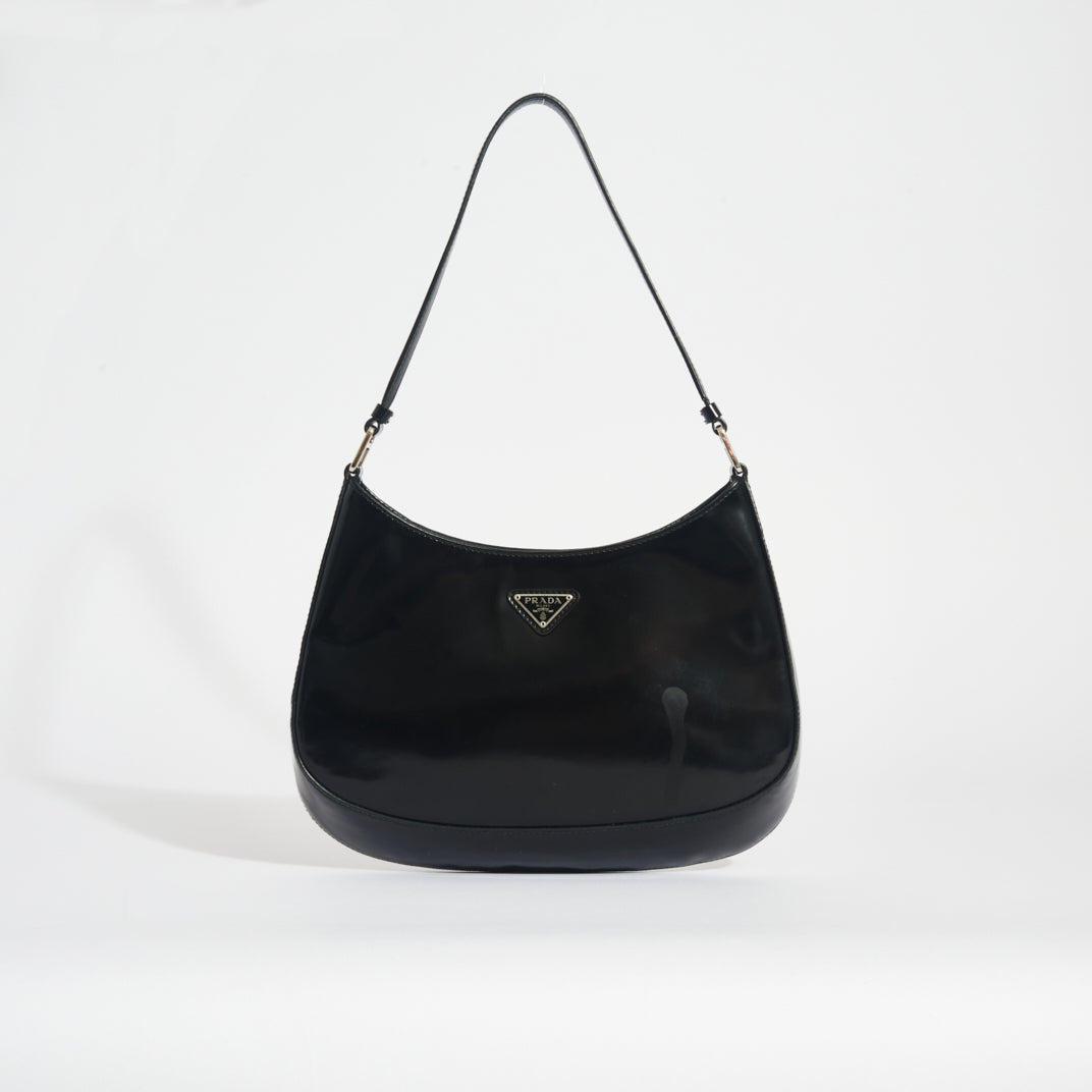 Cleo Shoulder Bag in Black Brushed Leather [ReSale]