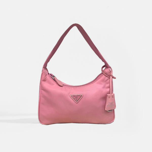 PRADA Hobo Re Edition 2000 Nylon Bag in Pink Nylon ReSale COCOON