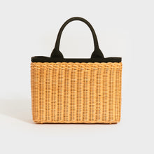 Load image into Gallery viewer, PRADA Wicker and Canvas Tote Bag