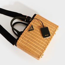 Load image into Gallery viewer, PRADA Wicker and Canvas Tote Bag