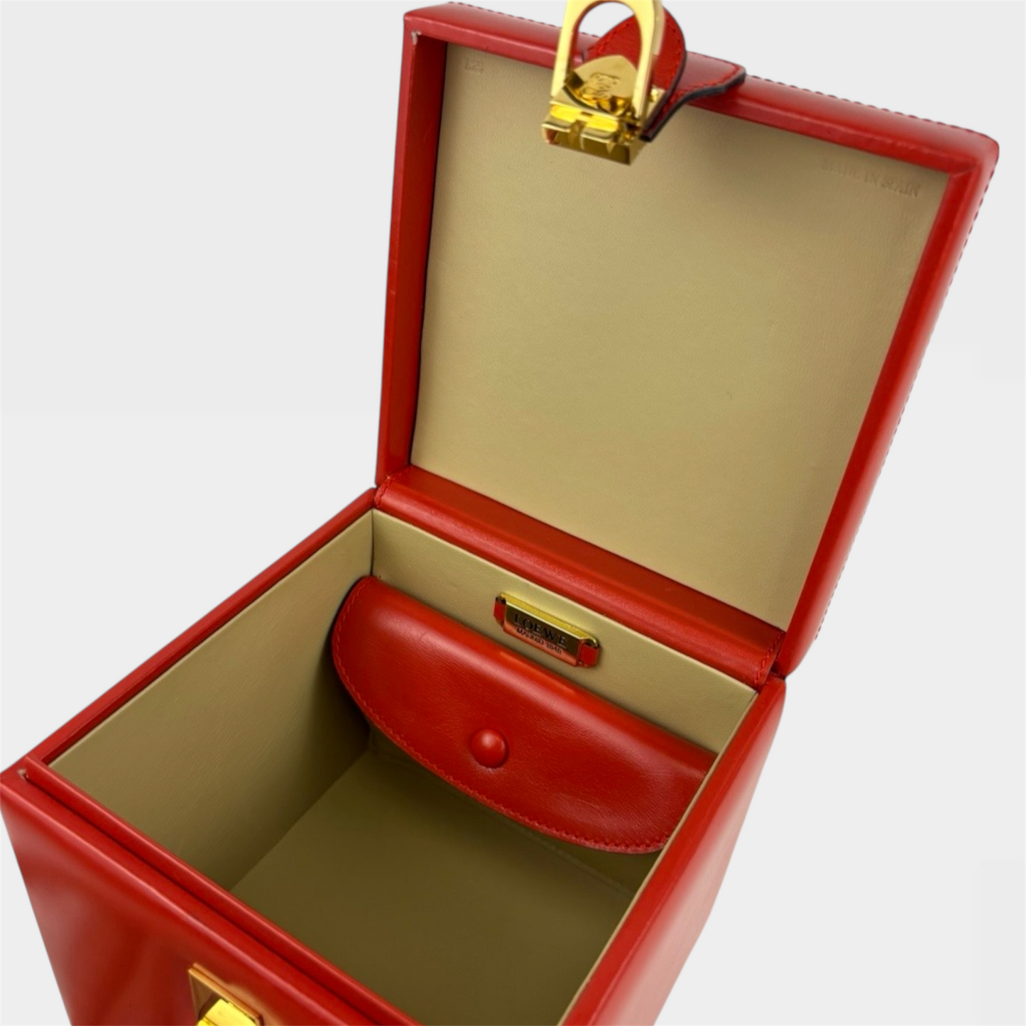 Vintage Vanity Case in Red Leather