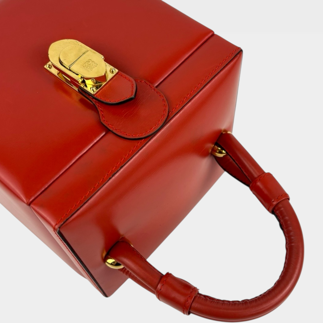 Vintage Vanity Case in Red Leather